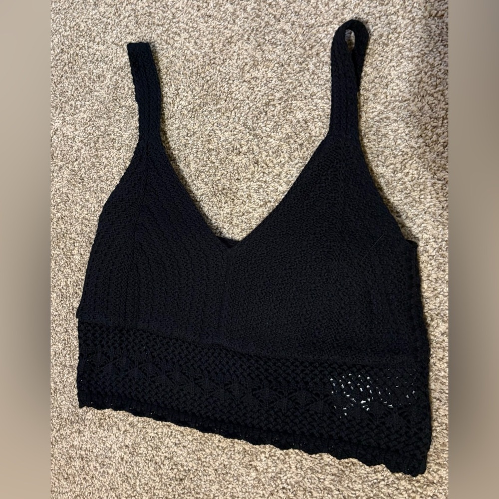 Hollister Black Knit Women's Top with adjustable straps